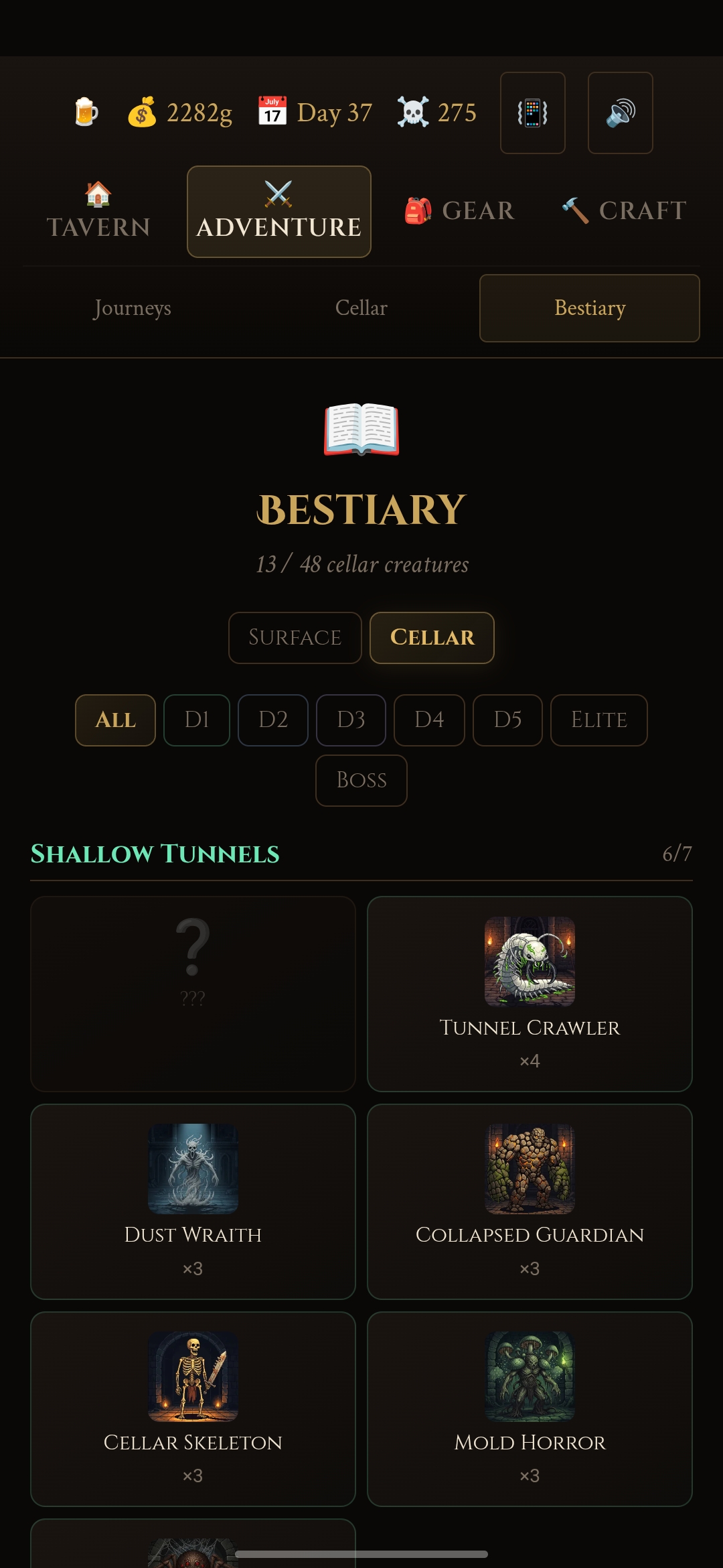 Monster bestiary